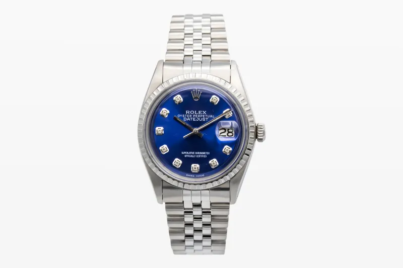 Rolex Datejust 36mm Stainless Steel Jubilee Blue Custom Dial 1603 1970