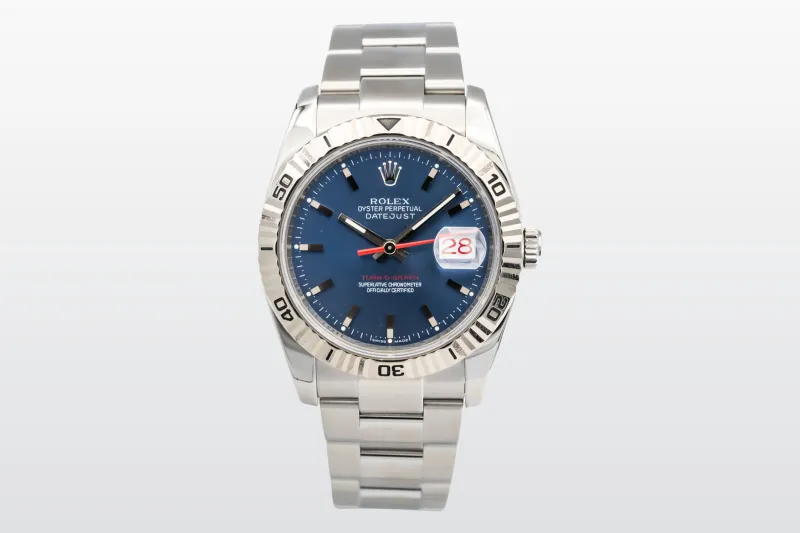 Rolex Datejust Turn-O-Graph 36mm Stainless Steel Blue Dial 116264 2007
