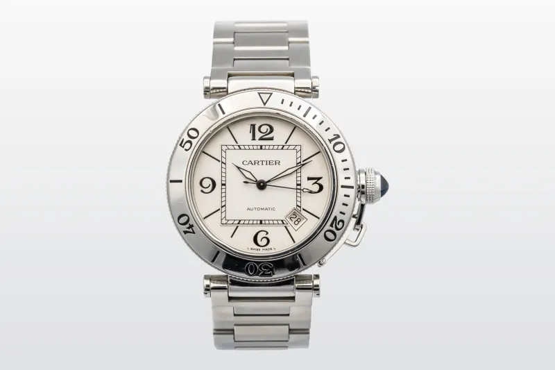 Cartier Pasha Seatimer 40mm Stainless Steel White Dial W31080M7 / 2790